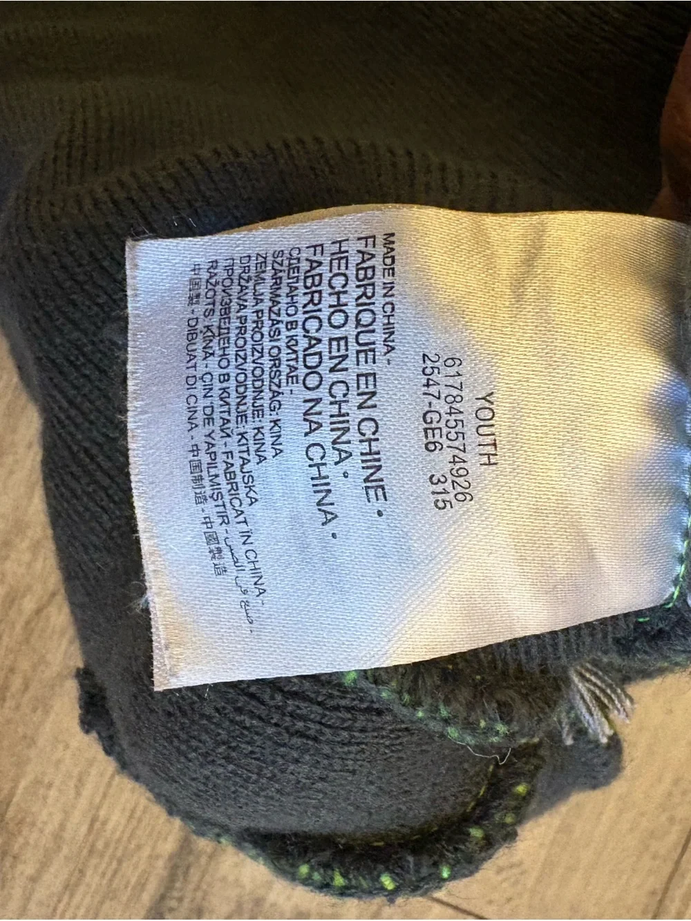 Nike Kids Neon Yellow & Black Pom Pom Beanie